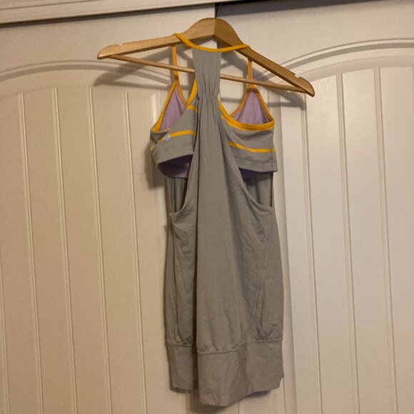 Lululemon No Limits Tank Silver Spoon / Pop Stripe Heathered Light Grey 8 Layer - Picture 3 of 3